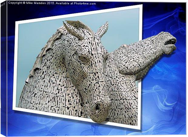 The Kelpies  Canvas Print by Mike Marsden