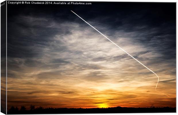  Plane sunset Canvas Print by Rob Chadwick