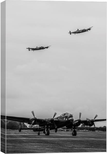  Three Lancasters Canvas Print by Lee Wilson