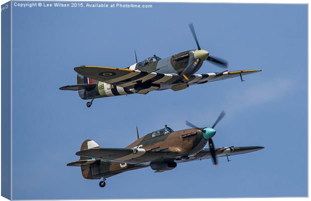  Spitfire and Hurricane Canvas Print by Lee Wilson