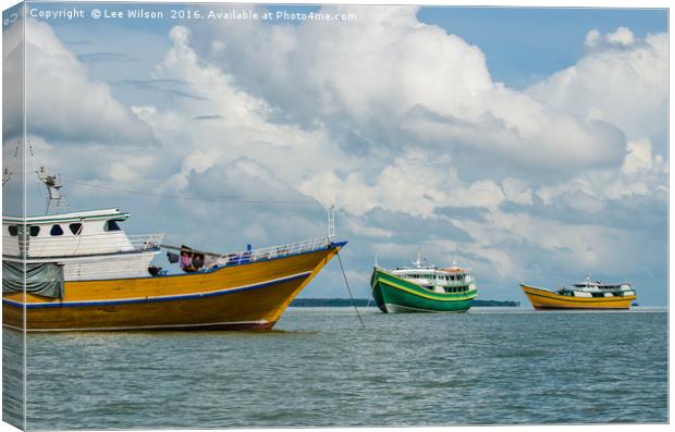 House Boats Sandakan Canvas Print by Lee Wilson