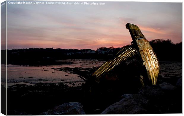  The Old Wreck Canvas Print by John Downes