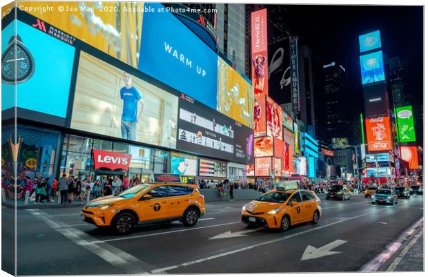 Times Square, Manha Canvas Print by The Tog