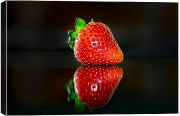 Strawberry Reflection Canvas Print by Alan Simpson