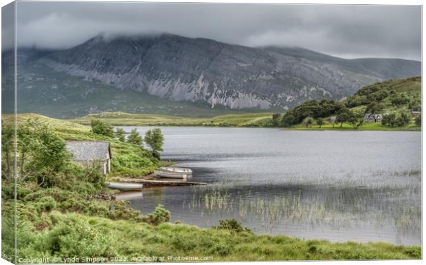 Loch Stack Boathouse Canvas Print by Lynda Simpson