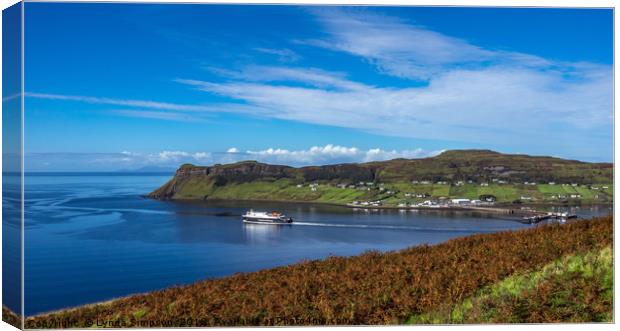 Ferry Leaving Uig Canvas Print by Lynda Simpson