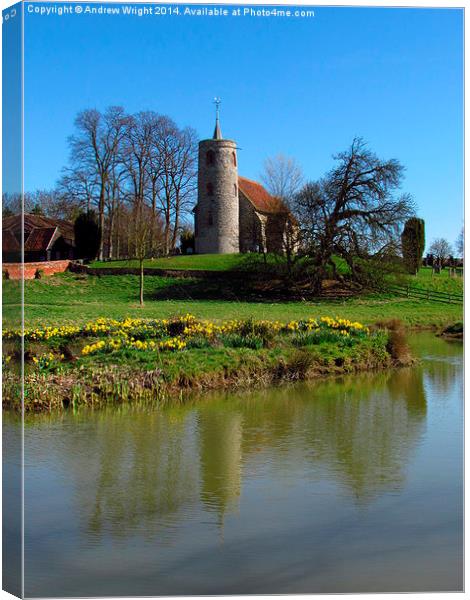  St. Mary's, Aldham, Suffolk Canvas Print by Andrew Wright