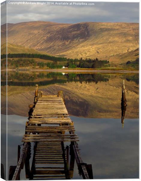  The Jetty, Loch Linnhe ( A Portrait ) Canvas Print by Andrew Wright