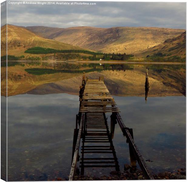  The Jetty & Loch Linnhe ( 1:1 Square Version ) Canvas Print by Andrew Wright