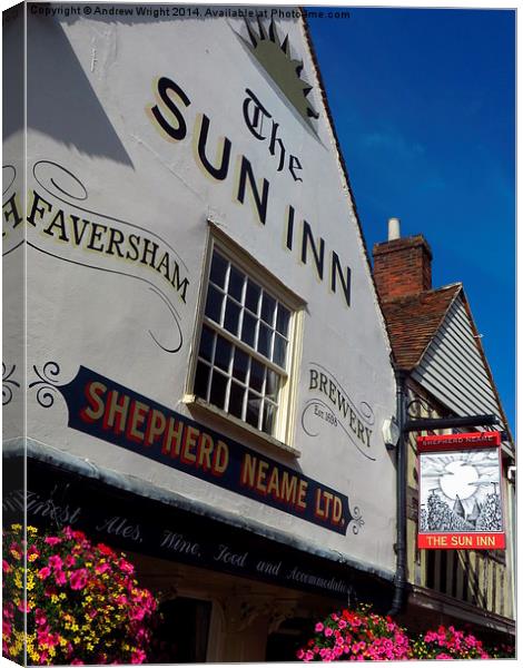 The Sun Inn, Faversham  Canvas Print by Andrew Wright
