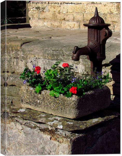  The Village Pump, Castle Combe Canvas Print by Andrew Wright