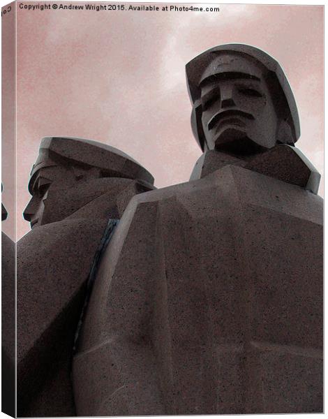  Latvian Riflemen Monument, Riga Canvas Print by Andrew Wright