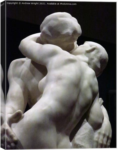 Rodin - The Kiss ( A Close Encounter ) Canvas Print by Andrew Wright