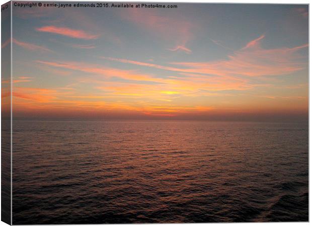  Sunset over the mediterranean sea  Canvas Print by cerrie-jayne edmonds