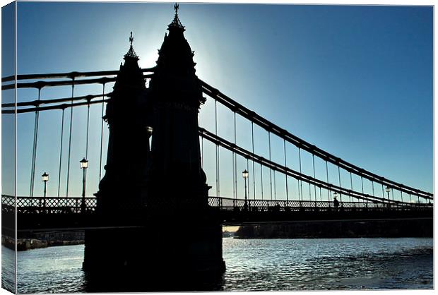  Hammersmith Bridge Silhouette Canvas Print by Jamie Lumley