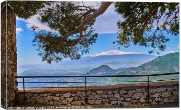 Mount Etna  View Canvas Print by William Duggan