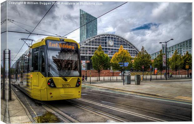 The tram from  Didsbury  to Manchester. Canvas Print by William Duggan