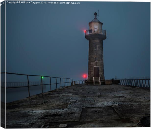  Whitby Lighthouse . Canvas Print by William Duggan
