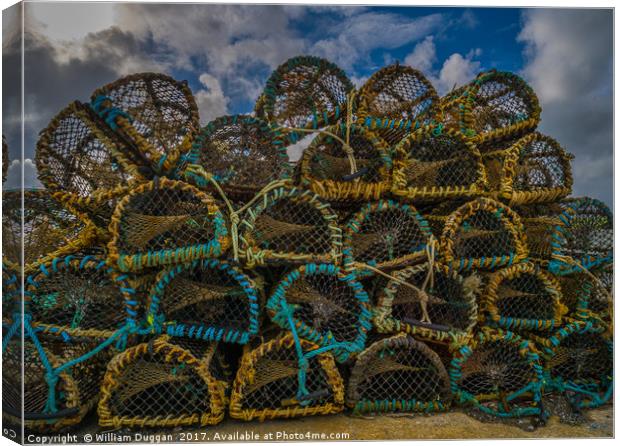 Traditional Fishing Traps Canvas Print by William Duggan