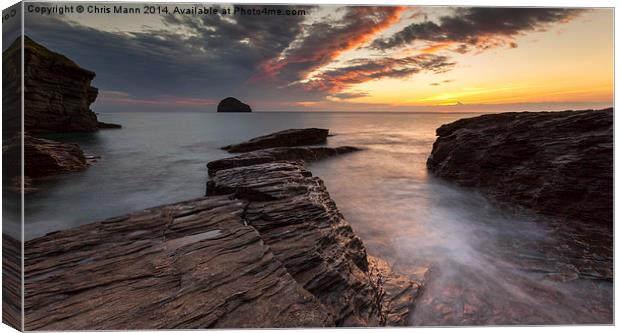  Cornish sunset Canvas Print by Chris Mann
