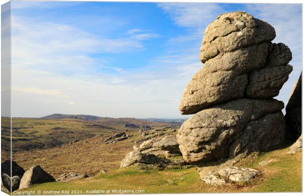 Saddle Tor view Canvas Print by Andrew Ray