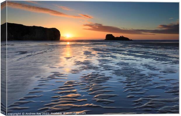 Towards sunset (Perranporth)  Canvas Print by Andrew Ray