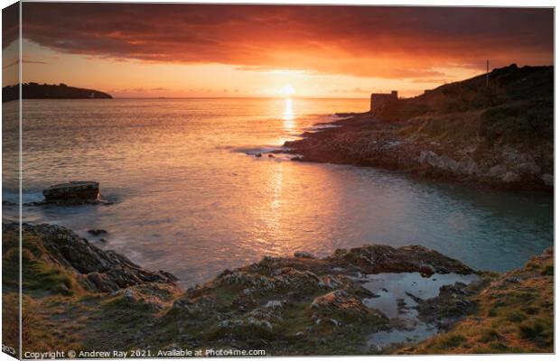 Sunrise at Pendennis Point (Falmouth) Canvas Print by Andrew Ray