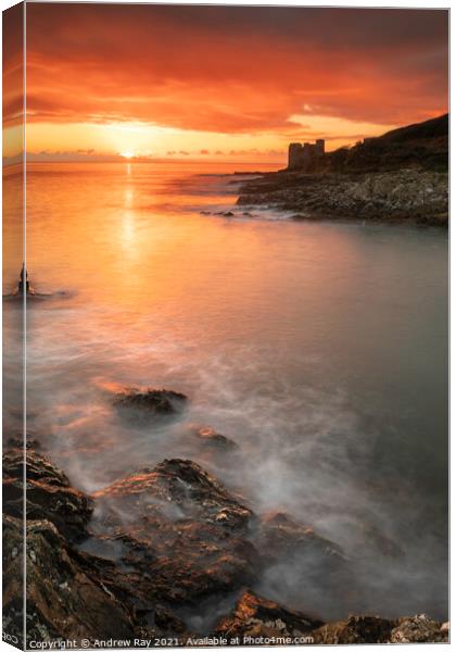 Towards sunrise at Pendennis Point (Falmouth)  Canvas Print by Andrew Ray