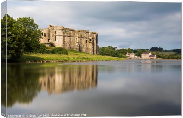 Morning at Carew Castle Canvas Print by Andrew Ray