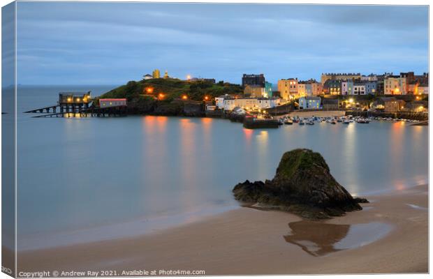 Twilight at Tenby Canvas Print by Andrew Ray