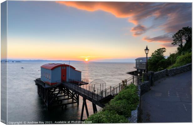 Tenby Lifeboat Stations at sunrise Canvas Print by Andrew Ray