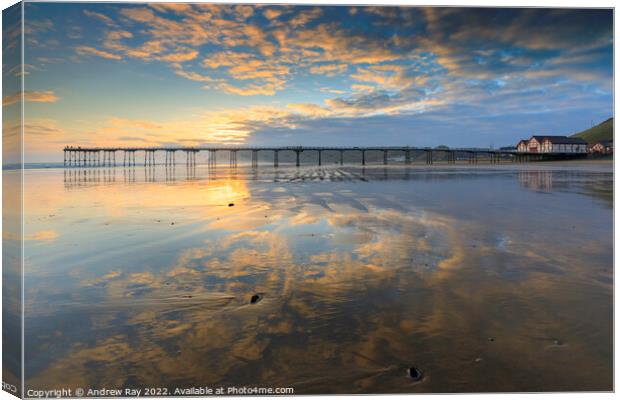 Reflections at Saltburn-by-the-Sea Canvas Print by Andrew Ray