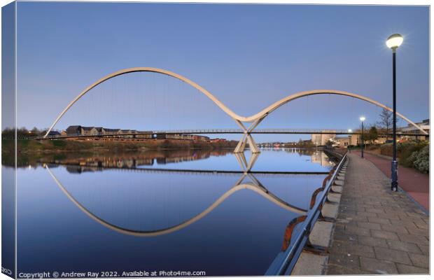 Infinity Bridge reflections  Canvas Print by Andrew Ray