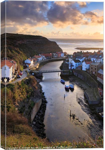 First light at Staithes  Canvas Print by Andrew Ray