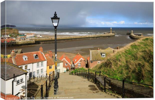199 Steps view (Whitby) Canvas Print by Andrew Ray