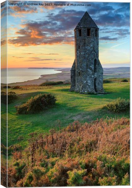 Evening at St Catherine's Oratory Canvas Print by Andrew Ray
