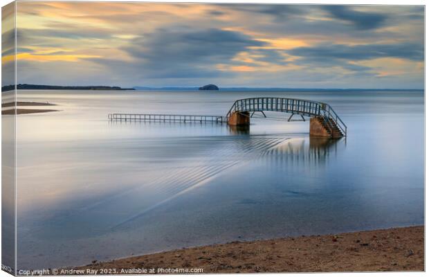 Bridge at sunset (Belhaven) Canvas Print by Andrew Ray