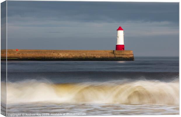 Incoming Wave (Berwick-upon-Tweed) Canvas Print by Andrew Ray