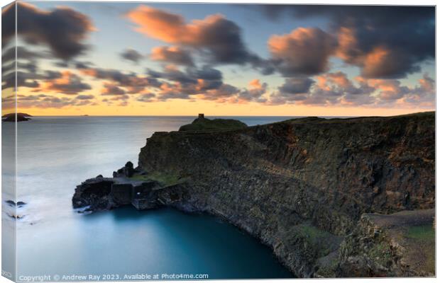 Abereiddy sunset  Canvas Print by Andrew Ray