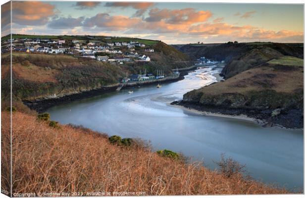 Solva Harbour at sunrise  Canvas Print by Andrew Ray