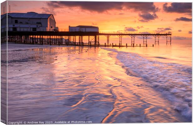 Sunrise at Bognor Pier  Canvas Print by Andrew Ray