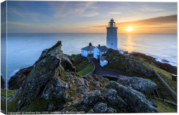 Morning at Start Point Lighthouse Canvas Print by Andrew Ray