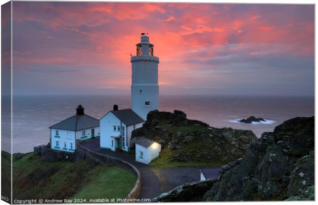 Start Point Lighthouse at sunrise Canvas Print by Andrew Ray