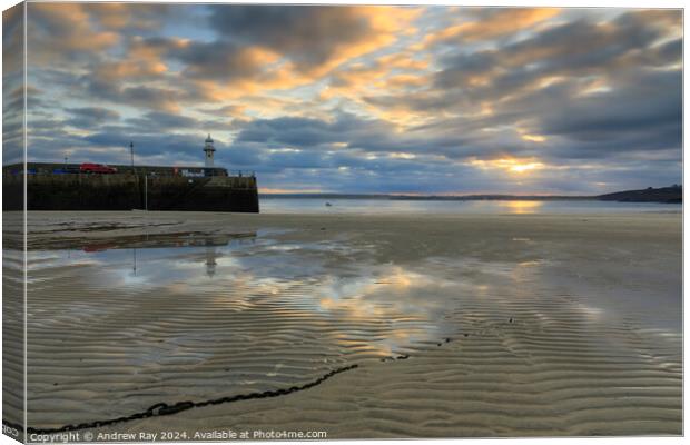 Early morning on St Ives Beach Canvas Print by Andrew Ray