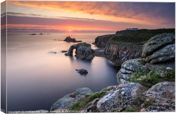 Spring sunset (Land's End)  Canvas Print by Andrew Ray