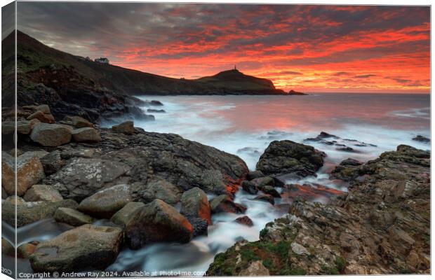 Cape Cornwall at sunset  Canvas Print by Andrew Ray