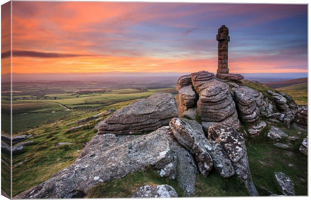 Sunset at Brat Tor  Canvas Print by Andrew Ray
