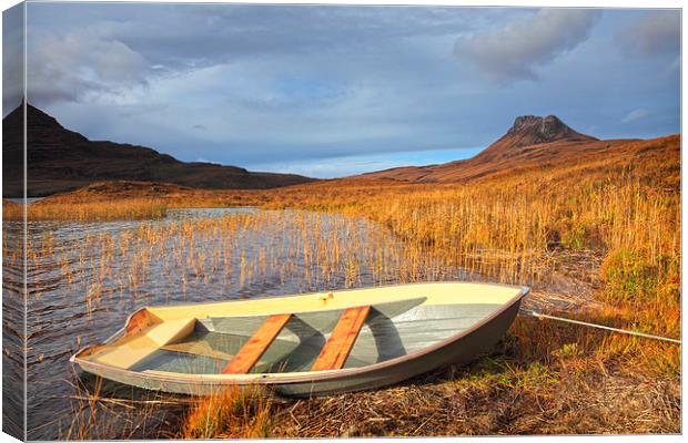 Boat at Loch Lurgainn Canvas Print by Andrew Ray