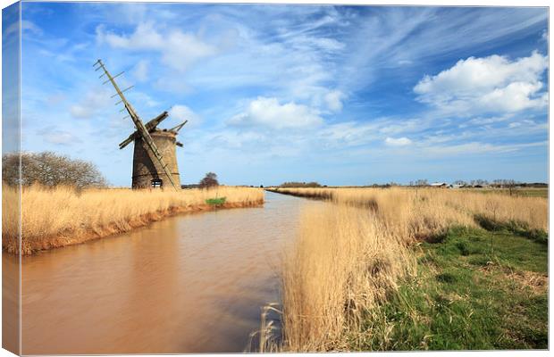 Brograve Drainage Mill Canvas Print by Andrew Ray