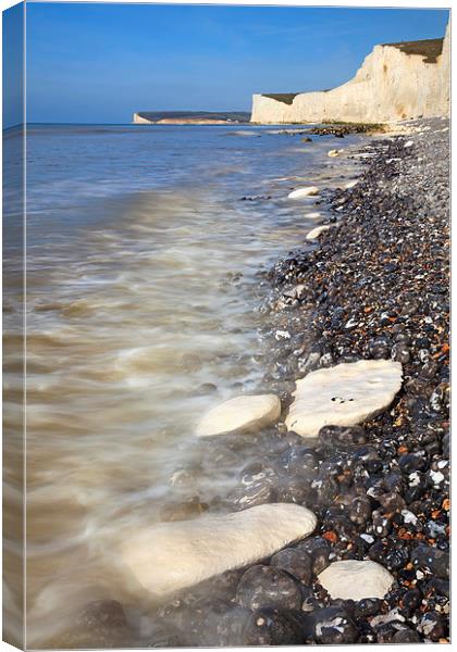 Chalk Boulders (Seven Sisters) Canvas Print by Andrew Ray